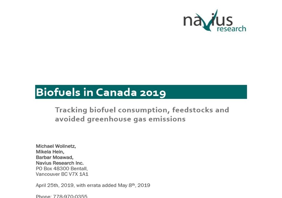 El uso de biocombustibles en Canadá ha evitado contaminación